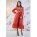 Embroidered Midi Dress "Whisper of Colour" Tangerine